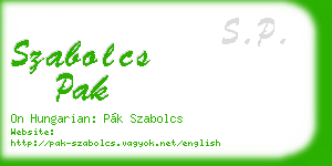 szabolcs pak business card